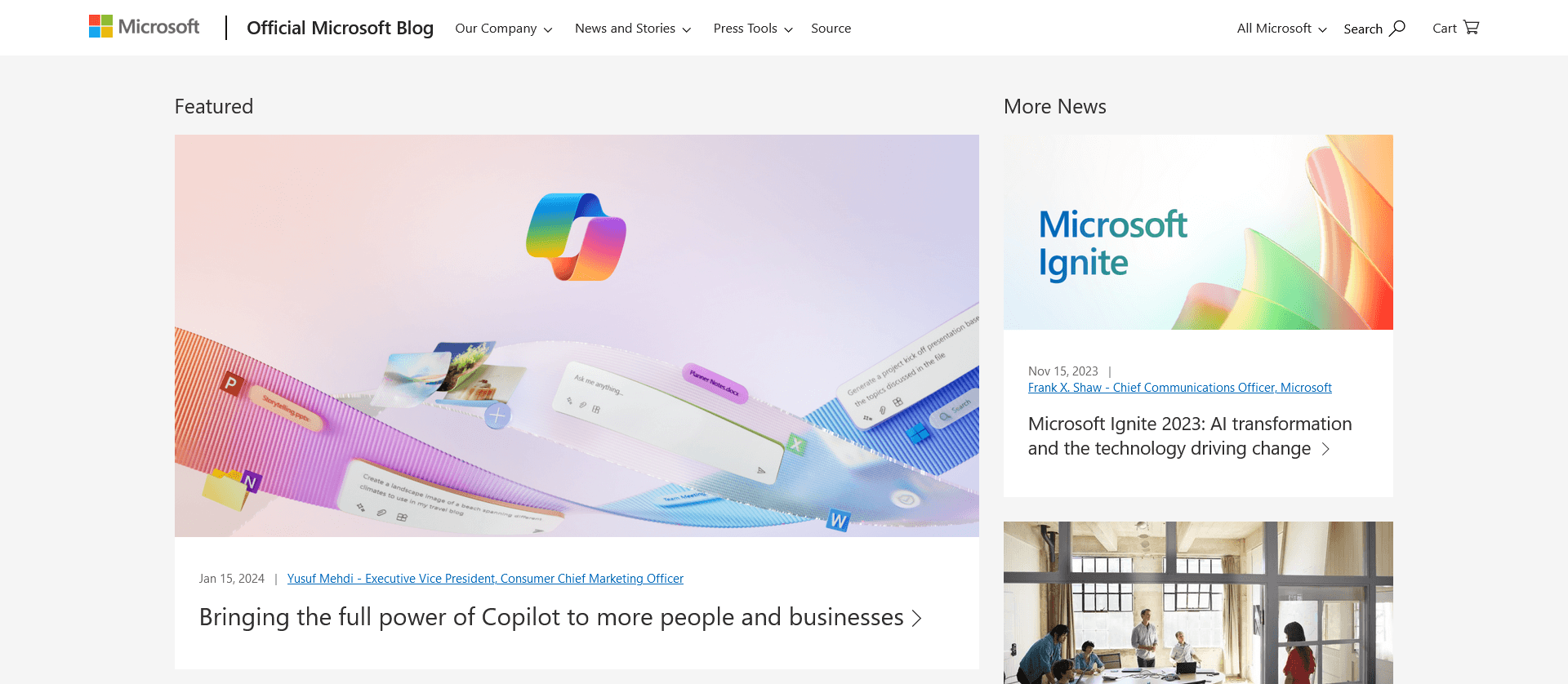 Το Blog της Microsoft είναι φτιαγμένο σε WordPress